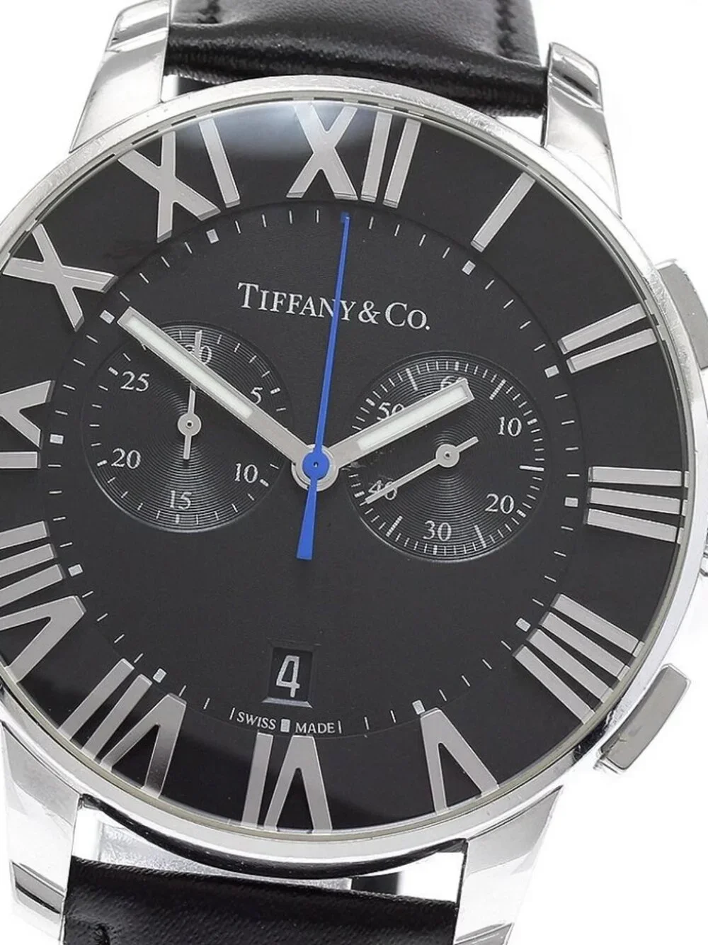 TIFFANY&Co. Atlas Dome Chronograph black Dial Quartz Men's Watch_